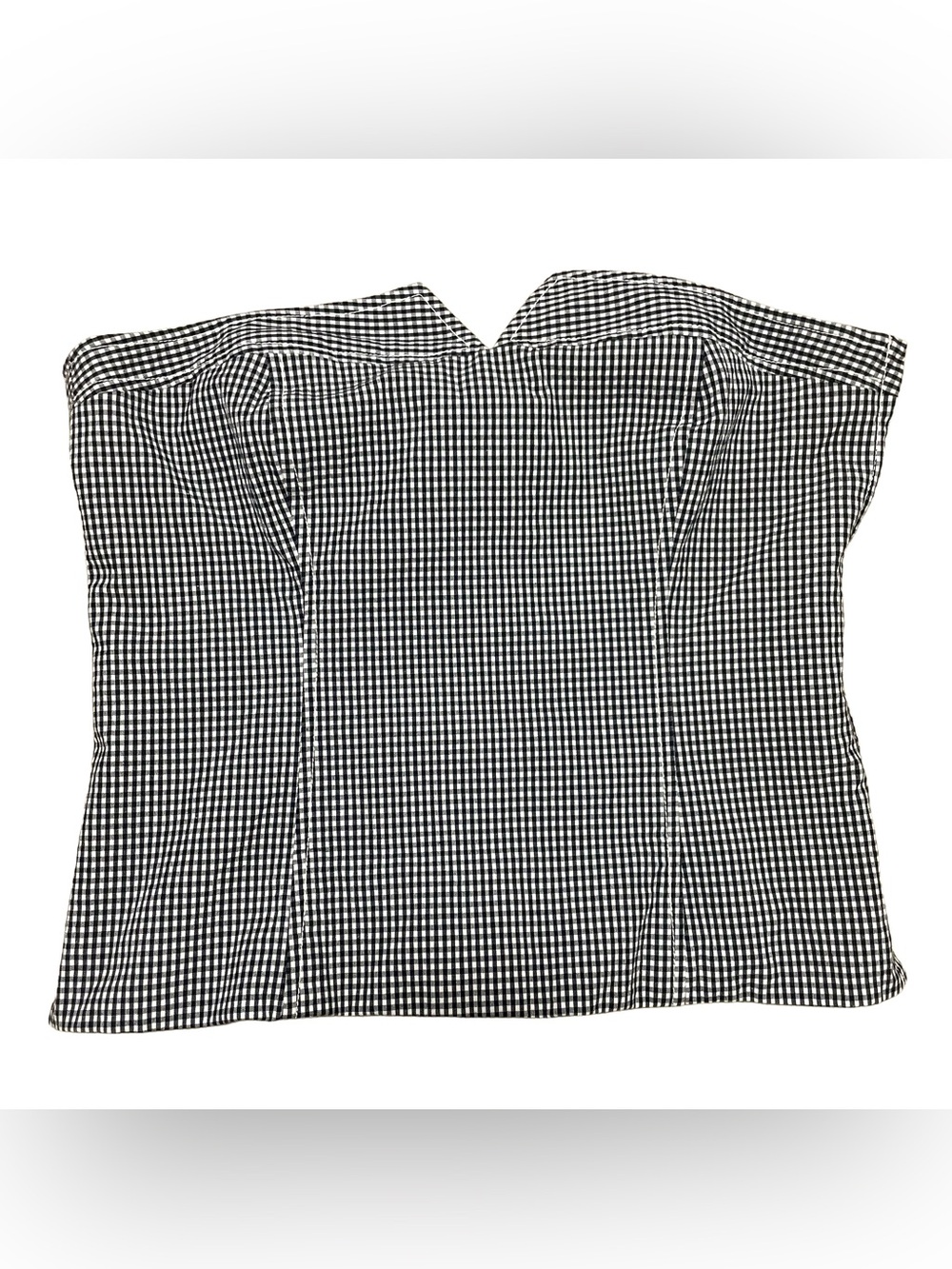Worth Black and White Gingham Strapless Crop Top